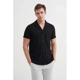 Cazador Örme Erkek K.kol Gömlek Slim Fit Siyah 2000