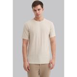 Cazador Pablo Erkek Çizgi Dokulu Premium Regular Fit Bisiklet Yaka T-Shirt 4203 - Bej - 2XL