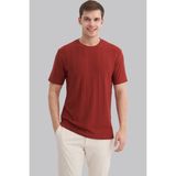 Cazador Pablo Erkek Çizgi Dokulu Premium Regular Fit Bisiklet Yaka T-Shirt 4203 - Kiremit - 2XL