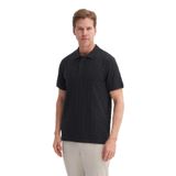 CAZADOR Polo Yaka Regular Fit Örme Jakarlı Tişört Siyah, XL, 25YCEEO04062, SİYAH, Erkek