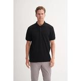 Cazador Polo Yaka Regular Fit Örme Tişört Erkek Siyah Siyah