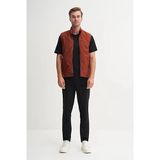 Cazador Regular Fit Baharlık Crinkle Kumaş Yelek-13285 Kiremit M