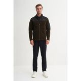 Cazador Regular Fit Basic Polar Kumaş Dik Yaka Sweat HIRKA-56380 - 2XL - Haki