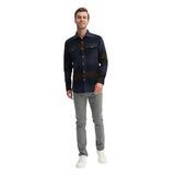 Cazador Regular Fit Cepli Oduncu Desenli Vintage Gömlek-23005 LACİVERT XL
