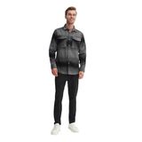 Cazador Regular Fit Cepli Oduncu Desenli Vintage Gömlek-23005 SİYAH L