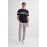 Cazador Regular Fit Çizgili Lacivert Erkek T-Shirt 30400 - XL