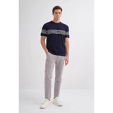 Cazador Regular Fit Çizgili Lacivert Erkek T-Shirt 30400