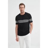 Cazador Regular Fit Çizgili Siyah Erkek T-Shirt 30400