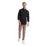 Cazador Regular Fit Erkek Uzun Kollu Gömlek Siyah 23085 Siyah M