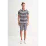 Cazador Regular Fit Örme Çizgili Lacivert Erkek Polo Yaka T-Shirt 40330