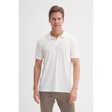 Cazador Regular Fit Örme Dokulu Beyaz Erkek Polo Yaka T-Shirt 42040