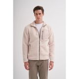Cazador Shadow Regular Fit Kürklü Dik Yaka Sweat Hırka-50960 Ekru L L