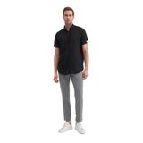 CAZADOR Slim Fit Dar Kesim Kısa Kol Gömlek Siyah, M, 25YCEED02018, SİYAH, Erkek