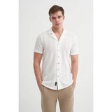Cazador Slim Fit Örme Pamuklu Ekru Erkek Gömlek 20000