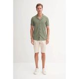Cazador Slim Fit Örme Pamuklu Haki Erkek Gömlek 20000 - 2XL