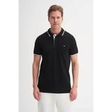 Cazador Slim Fit Siyah - Beyaz Erkek Polo Yaka T-Shirt 46140 - Açık Siyah - Beyaz