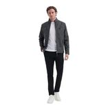 Cazador Slim Fit Vintage PU Deri Karışımlı Mont-10620 Gri GRİ S
