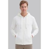 Cazador Snow Erkek Ince Kapüşonlu Fermuarlı Sweatshirt Regular Fit Günlük Hoodie 54305 - Beyaz - XL