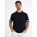 Cazador Triko Bisiklet Yaka T-Shirt Erkek 34045 Lacivert - M