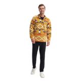Cazador Vintage Desenli Kürk Dokulu Dik Yaka Regular Fit Sweatshirt-52440 HARDAL M