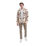 Cazador Vintage Desenli Kürklü Regular Fit Kapüşonlu Sweat HIRKA-50940 - XL - Ekru