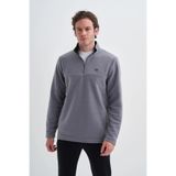 Cazador Yarım Balıkçı Yaka Kalın Polar Regular Fit Sweatshirt-56320 GRİ XL