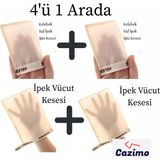 Cazımo Kelebek Kese 4’lü Doğal Ipek Set – 2 Adet Ipek Vücut Kesesi + 2 Adet Ipek Yüz Kesesi