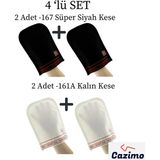 Cazimo Kelebek Kese 4'lü Peeling SETI–2ADET 161-A Kalın Kese+2 Adet 167 Süper Siyah Kese Doğal Hamam Kesesi