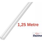 Cazimo Pvc Tekli Perde Rayı Korniş Sistemi Ölçü Seçenekli Tavan Kornişi - Beyaz - 1,25 metre