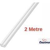 Cazimo Pvc Tekli Perde Rayı Korniş Sistemi Ölçü Seçenekli Tavan Kornişi - Beyaz - 2 metre