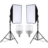 Cazip Shop Video Softbox Sabit Işık Seti Sürekli Işık 50X70 LED Işık 200 cm Ayak 2'li Set