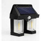 Cbk Güneş Enerjili Duvar Lambası, Hareket Sensörlü, Çift Cob Led, IP65 Su Geçirmez, Siyah - Çok Renkli