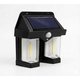 CBK Güneş Enerjili Duvar Lambası, Hareket Sensörlü, Çift COB LED, IP65 Su Geçirmez, Siyah