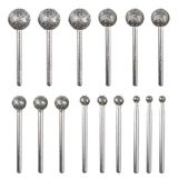 CBRIGHT 1/8 Shank Elmas Taşlama Çapak Matkap Ucu Top Şekli Elmas Döner Bit, 15 adet 36# Ders Çapak Seti Monte Noktaları Bit Evrensel Teçhizat Taş Oyma, DIY, Parlatma, Gravür için Döner Aracı