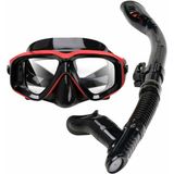 CBTX Maske Şnorkel Seti Silikon Dalış Şnorkel Gözlük Seti Unisex - Standart - Siyah-Turuncu