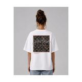 cc collection Kadın Beyaz Oversize Tişört Be The Future Sırt Baskılı Bisiklet Yaka Günlük T-Shirt