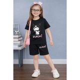 cc collection Kuromi Baskılı Kız Çocuk Şortlu Takım Tişört Şort Alt Üst Set