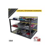 C&C Model Garage 3 Katlı Otopark Diorama 1/64 ölçek diorama maket model araç sergileme rafı stand koleksiyon hobi