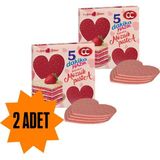 CC Red Velvet Kalp Şekilli 5 Dakika Hazır Mozaik Pasta 2 Adet 4 Kat Pasta Tabanı Bisküvisi