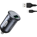 CC46 Araç Şarj Cihazı Type-C 18W Hızlı ŞARJ,12V-24V Giriş,usb-A ,aşırı Isınma ve Kısa Devre Koruması - Siyah