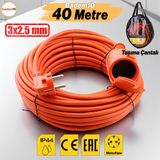 CCA Uzatma Kablosu 40 Metre 3x2.5 mm Ev Tipi Kapaklı Monofaze Topraklı Kablolu Tekli Grup Fiş Priz