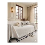 CÇE HOME TEKSTİL (OPTİK BEYAZ) PAMUKLU KOLTUK ÖRTÜSÜ PİKE 175 X 350 CM
