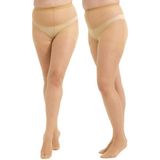 C&city 2'li Paket Fiyonk Desenli 15 Denye Büyük Beden Külotlu Çorap Ten - 7XL - 8XL