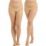 C&city 2'li Paket Yıldız Desenli 15 Denye Büyük Beden Külotlu Çorap Ten - XL - 2XL