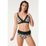 C&City 3146 Siyah Gri Kadın Yüksek Bel Toparlayıcı Bikini Takım