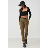 C&City 802 Basic Jogger Haki Kadın Eşofman Altı