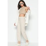 C&City 802 Basic Jogger Krem Kadın Eşofman Altı