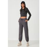 C&City 806 Füme Jogger Lastikli Kadın Spor Eşofman Altı