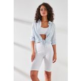 C&City C11431 Beyaz Kadın Modal Cotton Kısa Tayt