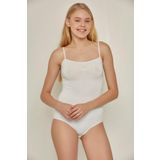 C&City C11923 Beyaz Ip Askılı Dikişsiz Çıtçıtlı Body